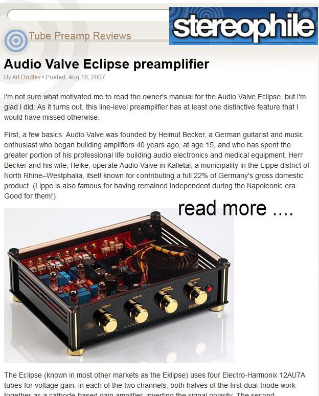 Предусилитель Audio Valve Eclipse Предусилитель Audio Valve Eclipse