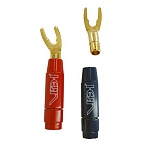 VAN DEN HUL BERRI Gold plated Bus Spade 4,5 мм Red